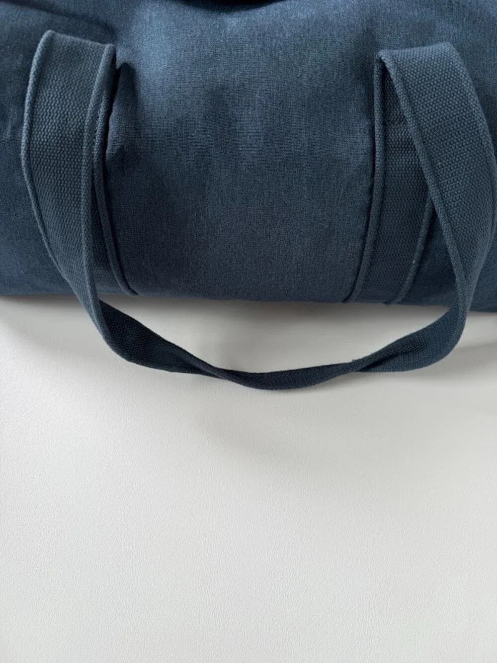 Banana Republic Dark Blue Heather Canvas Duffel Bag Gym Travel Weekender 570371